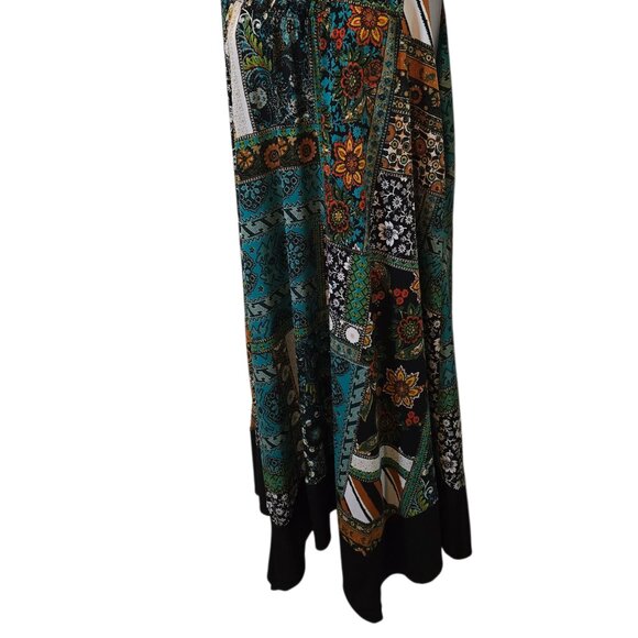 EnFocus Studio Women Long Colorful Dress Blue & Green Size 18W - Picture 4 of 12